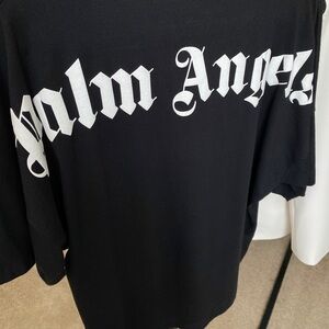 Palm Angels men’s logo-print oversized t-shirt. Authentic.